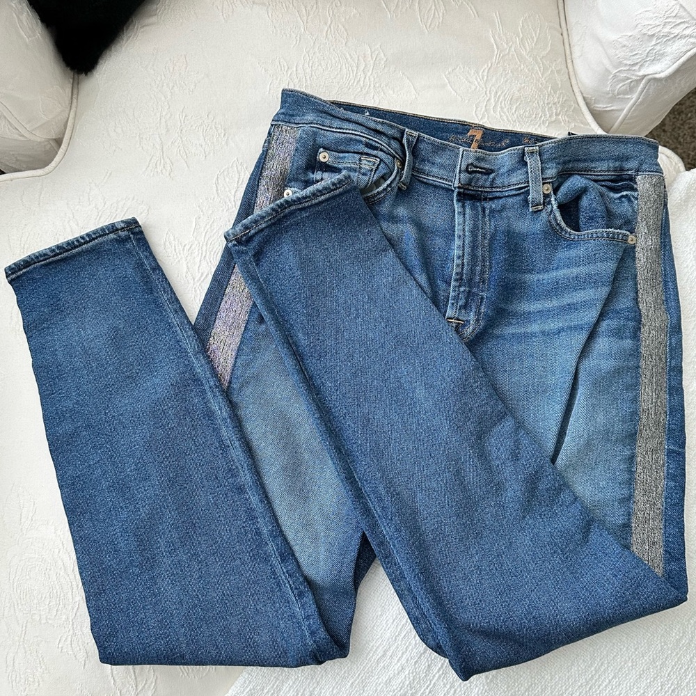 7 For All Mankind high waist ankle skinny